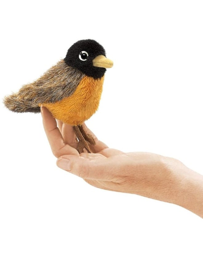 Folkmanis Folkmanis Mini Robin Finger Puppet Brown, Reddish Orange, Black, 8"  - Image 4