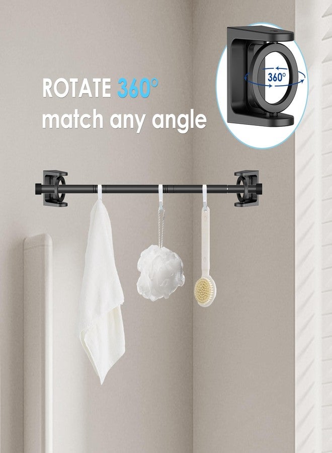 VIOREMOS 2Pcs Tension Black Shower Curtain Rod,Short Tension Rod 24-36" Adjustable No Drilling,Spring Loaded Curtain Rods For Window Bathroom Closet - Image 2
