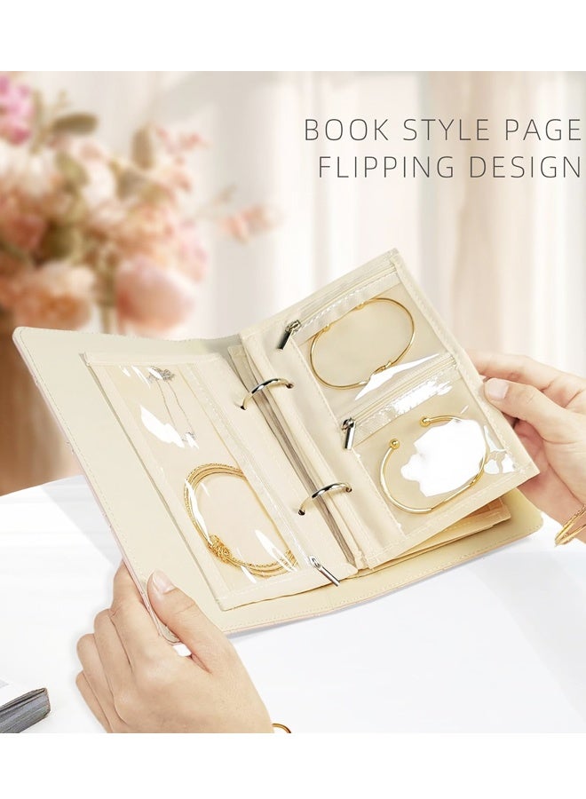 Jewelry Storage Book, with Zipper and Clear Compartments, Removable Jewelry Pouches Bags for Earrings, Necklaces, Rings - Image 3