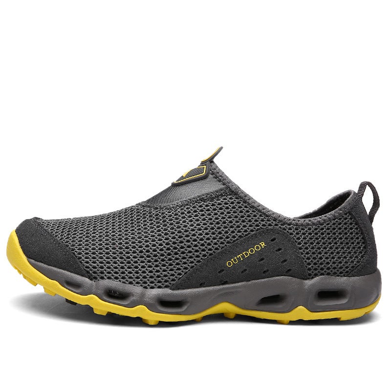 Generic 2024 Breathable Mesh Tracing Shoes Womens Outdoor Non-slip Wading Mountaineering Shoes Mens Casual sneaker Couples Slip-on Dark gray