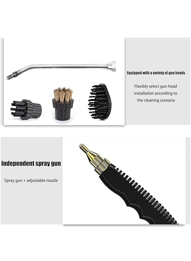 كيلا جهاز تنظيف بالبخار محمول - منظف بخار عالي الضغط 3 بار مع مكنسة بخار 6 فراشي: تنظيف المطبخ/السيارات/الحمامات ببخار 105°℃ (1.2 لتر، 1600W) - Image 5