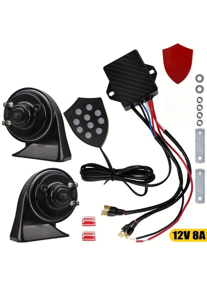 CNSPEED Black Heavy Duty Electronic Horn 10 Tone Adjustable 12V 24V 36V DC - Image 5