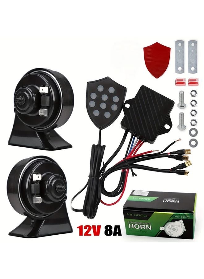 CNSPEED Black Heavy Duty Electronic Horn 10 Tone Adjustable 12V 24V 36V DC - Image 2