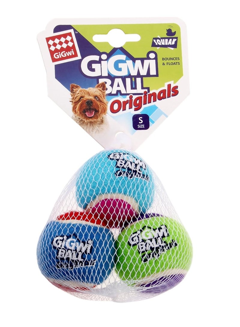 GIGWI SMALL SIZE TENNIS BALL ORIGINALS 3PCS DOG TOY