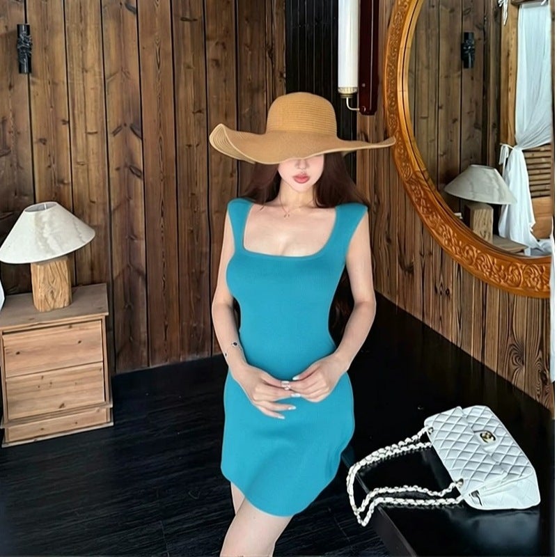 Women's Square Neck Bodycon Dress - Image 4