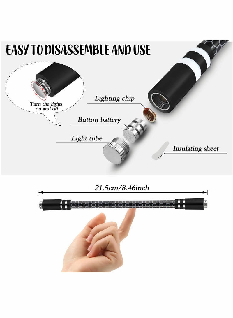 SYOSI Spinning Rotating Pen, 2 Pieces LED Rolling Finger Rotating Pen Anti Slip Coating Spinning Pen Spinning Ballpoint Pen for Student Entertainment, Unable to Write (Black & Silver) - Image 3