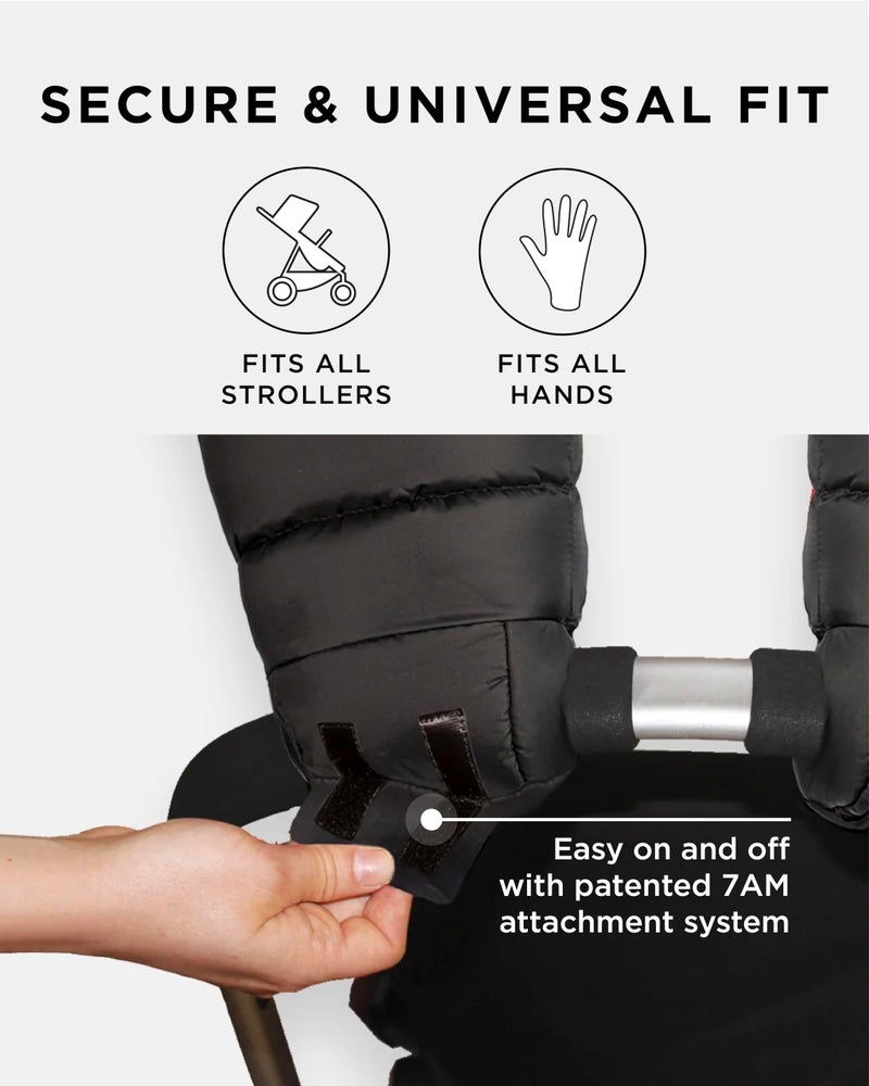 7 A.M. 7AM Enfant Stroller Warmmuffs Gloves - Anti-Freeze Stroller Mittens for Handlebars, Water Repellent Hand Warmer Muff for Cold Weather, Plush Lined Stroller Warmmuffs | Winter Stroller Accessories - Image 5