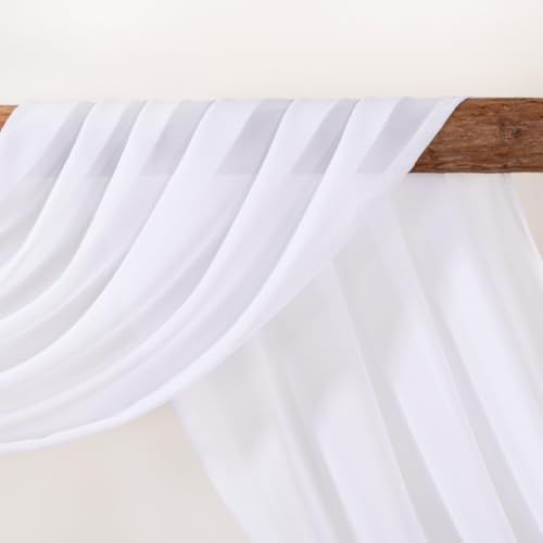 LINXTAR White Wedding Arch Draping Fabric 1 Panel 30'' x 18FT Sheer Chiffon Arch Drapery for Easter Bridal Shower Backdrop Outdoor Party Arches Church Ceremony Decoration - Image 3