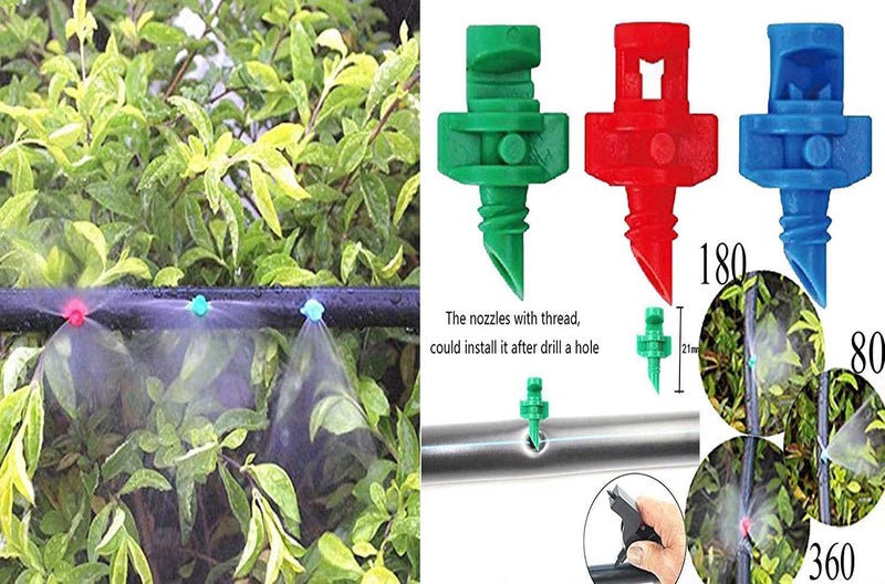 APPSTER (50pcs) Sprinkler 180 Degree Refraction Watering Sprayer Misting Nozzle Irrigation System for Plants, Garden Lawn, Greenhouse & Agriculture - 50 Pcs - Image 3