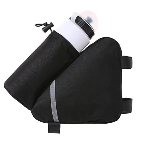 MOOCY Ultralight Reflective Bicycle Triangle Frame Bike Bag with Water Bottle Pouch -Black - Image 2