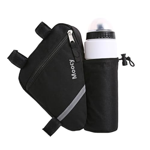 MOOCY Ultralight Reflective Bicycle Triangle Frame Bike Bag with Water Bottle Pouch -Black - Image 4