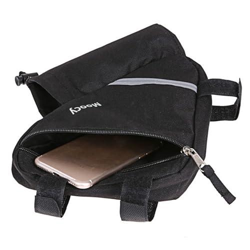 MOOCY Ultralight Reflective Bicycle Triangle Frame Bike Bag with Water Bottle Pouch -Black - Image 5