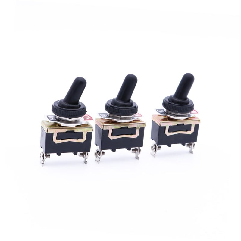 10pcs Toggle Switch with Metal Boot Cover Terminal Pin Off Rocker Switches Construction for High-end Equipment Maintenance - Image 1