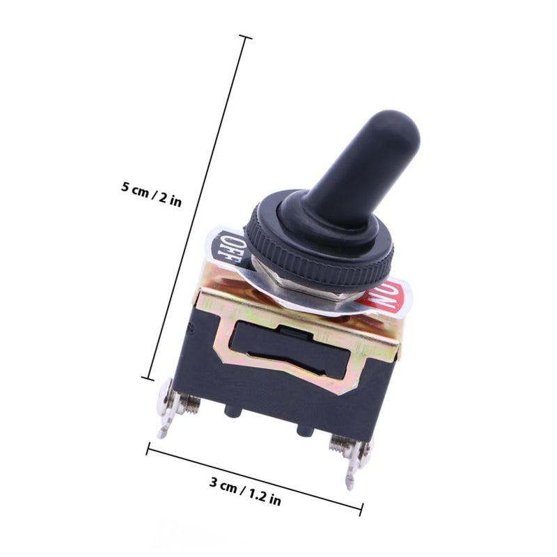 10pcs Toggle Switch with Metal Boot Cover Terminal Pin Off Rocker Switches Construction for High-end Equipment Maintenance - Image 2