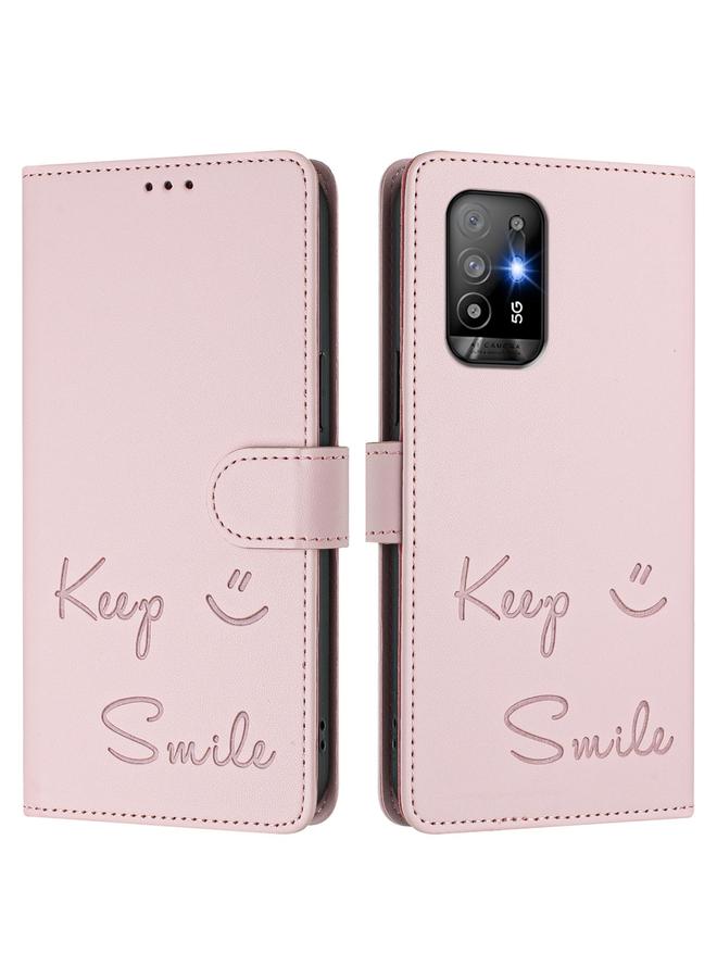 S-TOP Case For OPPO A94 5G Global / Reno5 Z Smile Embossing RFID Leather Phone Case - Image 3