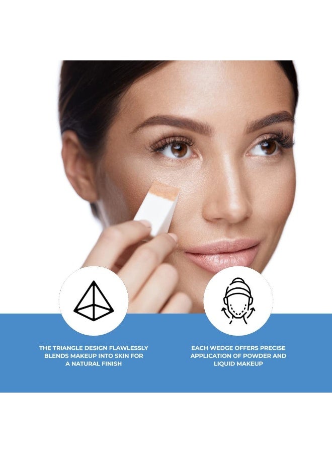 ForPro Professional Collection Beauty Wedges, Latex Free Foam Sponges, Makeup Blenders for Powder and Liquid Makeup, 100-Count - Image 5