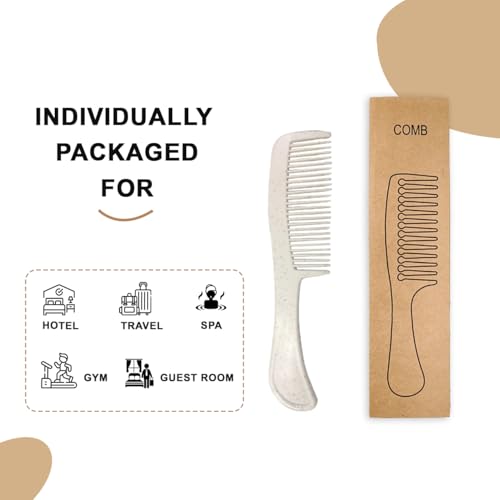 Clayherbs Hair Comb With Handle | Hotel Accessories | Guest House Kit | Amenity Kit | Disposable Pocket Plastic Combs | Travel Hair Comb (Pack Of 20, Plastic) - Image 4