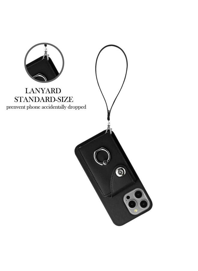Zaboon Case For iPhone 13 Pro Organ Card Bag Ring Holder PU Phone Case with Lanyard - Image 3