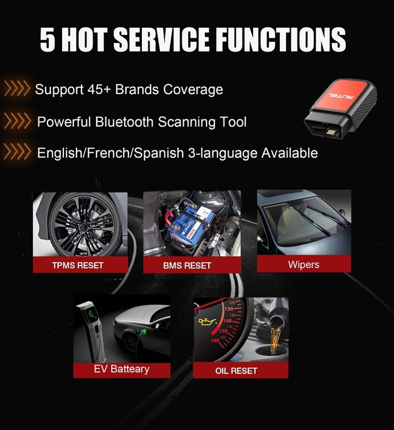 Autel MaxiAP AP2500 Upgraded AP200/AP200C/AP200H/AP200M Bluetooth OBD2 Code Reader Auto Scanner Car Scan Tool 5+ Service Functions 45+ Car Brands Free APP for Android/iOS Advanced AP2500E - Image 3
