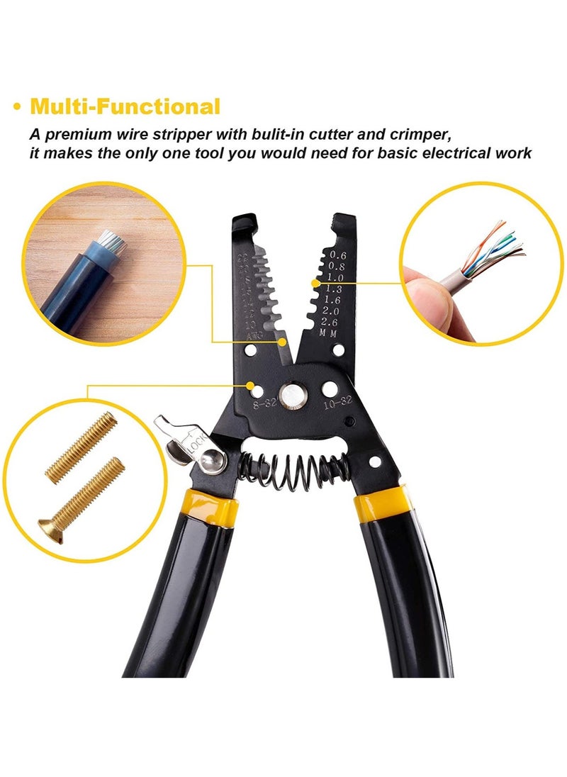 Excefore 7in Wire Stripper 10-22 AWG Cutter Crimper, Copper Wire Stripping Tool And Multi-Function Hand Tool, Professional Handle Design And Refined Craftsmanship  - Image 2