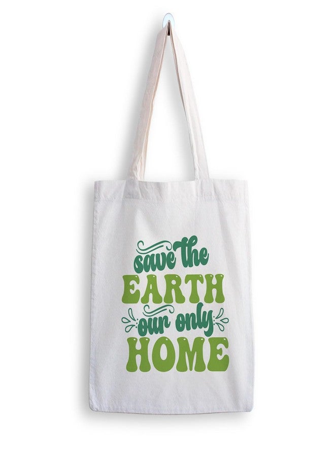 ARTBUG Tote Bag for Women with zip, Aesthetic Canvas tote bag for college girls, office, stylish and reusable - Earth - D No - 186 - Image 1