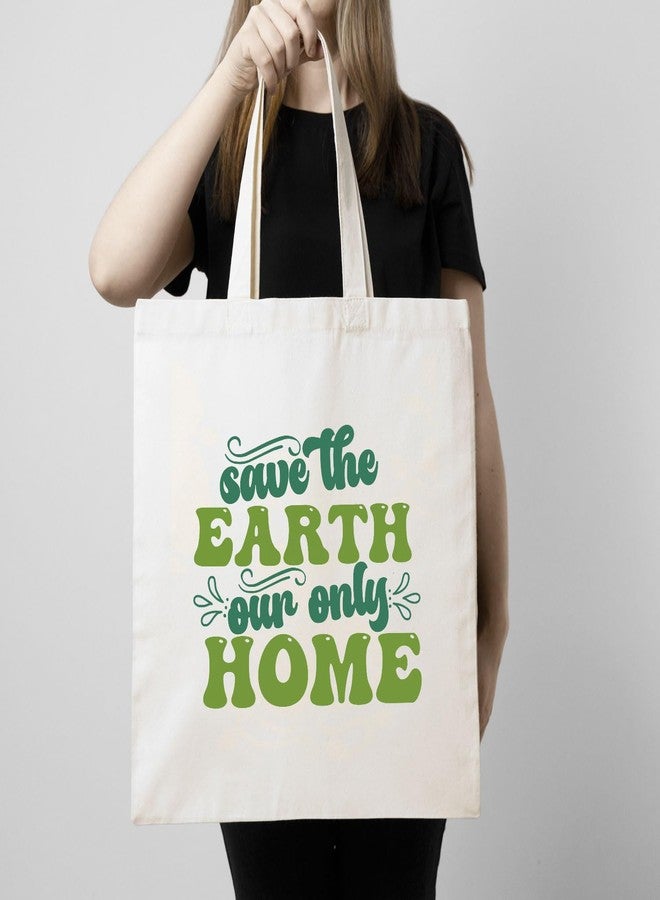 ARTBUG Tote Bag for Women with zip, Aesthetic Canvas tote bag for college girls, office, stylish and reusable - Earth - D No - 186 - Image 3