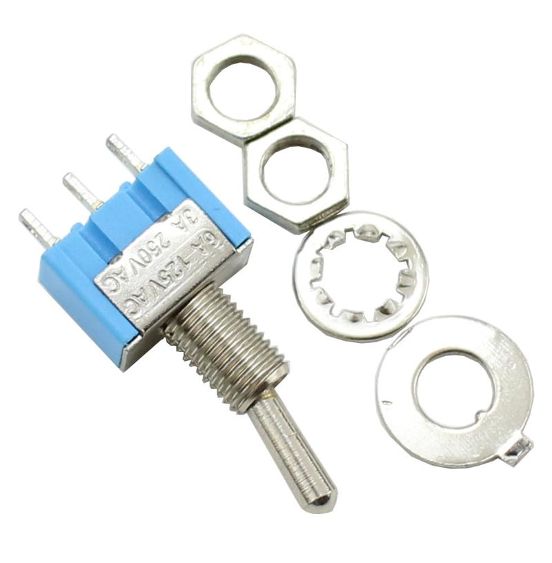 MTS 102 Mini Toggle Switch SPDT 6A 125VAC On On DPDT 6mm Waterproof Cap 10pcs - Image 5