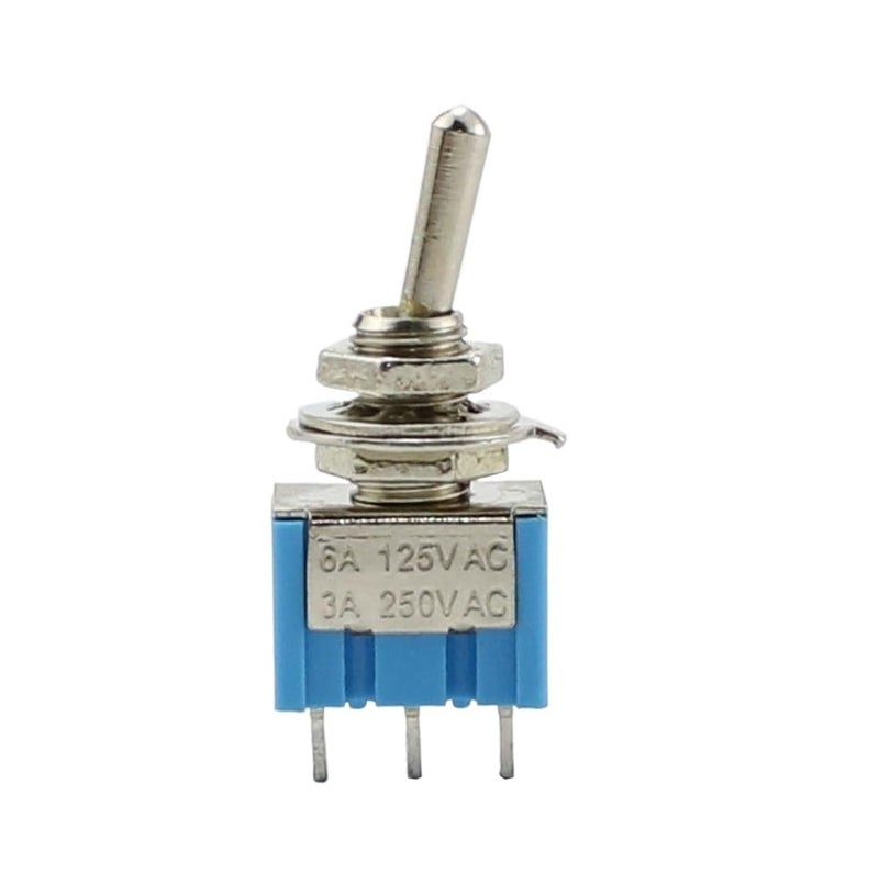 MTS 102 Mini Toggle Switch SPDT 6A 125VAC On On DPDT 6mm Waterproof Cap 10pcs - Image 1