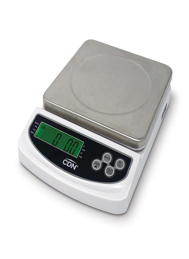 CDN Portable Digital Kitchen Scale 22 lb. Capacity, Backlit Easy-to-Read Display, White - Perfect for Precise Portion Control, Baking, and Meal Prep (SD2206) - Image 1