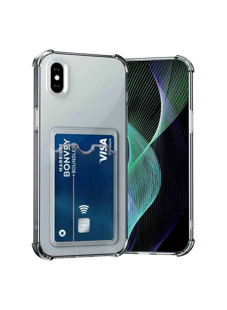 Case for iPhone XS Max Clear Slim Phone Case Soft TPU Wallet Case Bag Cover with Card Slot Holder Shockproof 6.5" - Image 1