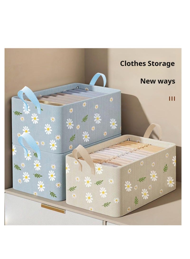 XiuWoo 4 Packs Storage Box Clothes Organisers,Foldable Storage Box with Handle for Organizing Toys, Clothes, Office, 47x28x20cm, bule4 Packs Storage Box Clothes Organisers,Foldable Storage Box with Handle for Organizing Toys, Clothes, Office, 47x28x20cm - Image 2