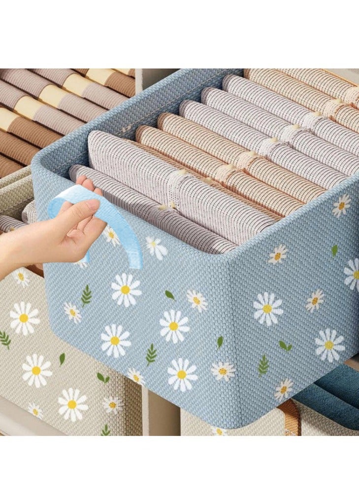 XiuWoo 4 Packs Storage Box Clothes Organisers,Foldable Storage Box with Handle for Organizing Toys, Clothes, Office, 47x28x20cm, bule4 Packs Storage Box Clothes Organisers,Foldable Storage Box with Handle for Organizing Toys, Clothes, Office, 47x28x20cm - Image 4