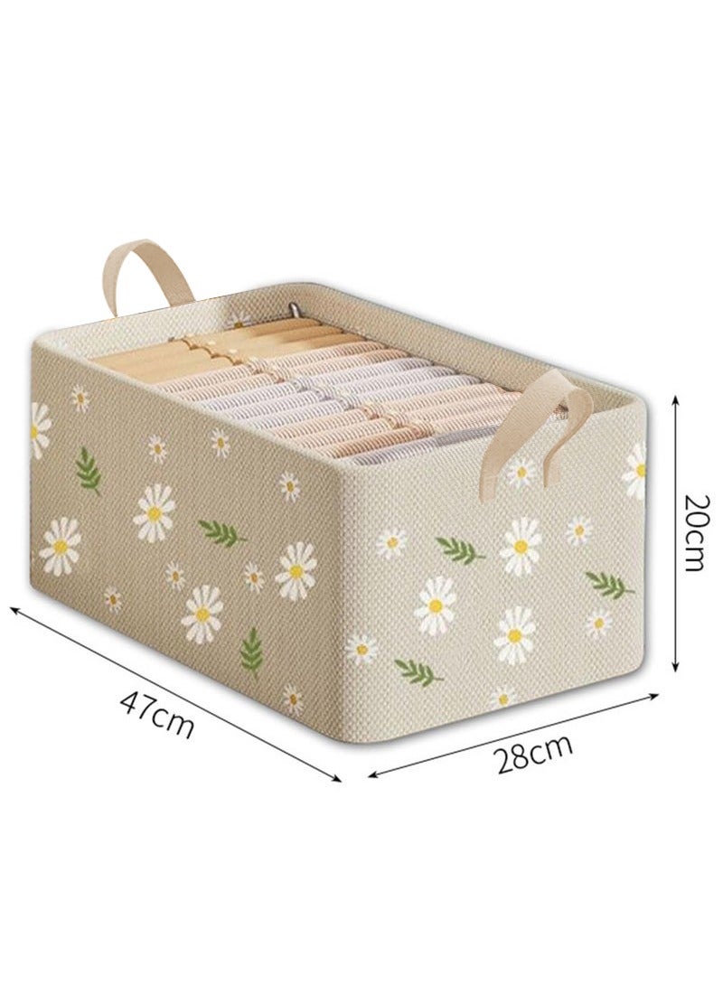 XiuWoo 4 Packs Storage Box Clothes Organisers,Foldable Storage Box with Handle for Organizing Toys, Clothes, Office, 47x28x20cm, bule4 Packs Storage Box Clothes Organisers,Foldable Storage Box with Handle for Organizing Toys, Clothes, Office, 47x28x20cm - Image 5