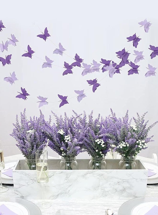 Organizer Butterfly Banner Decorative Paper Garland for Wedding Baby Shower Birthday Theme Decor 110 Inches Pack of 3 Pieces Purple - Image 4