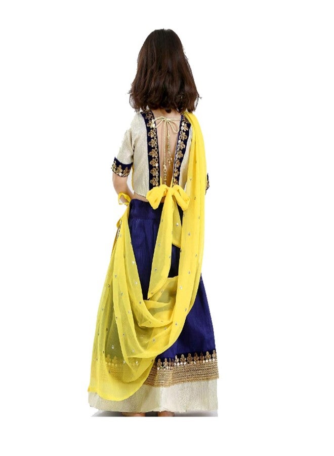 Aglare Baby Girl's Cotton Lehenga Choli (Blue, 6-12 Months) - Image 3