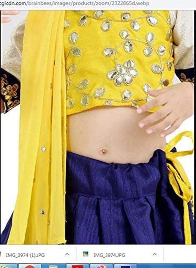 Aglare Baby Girl's Cotton Lehenga Choli (Blue, 6-12 Months) - Image 4