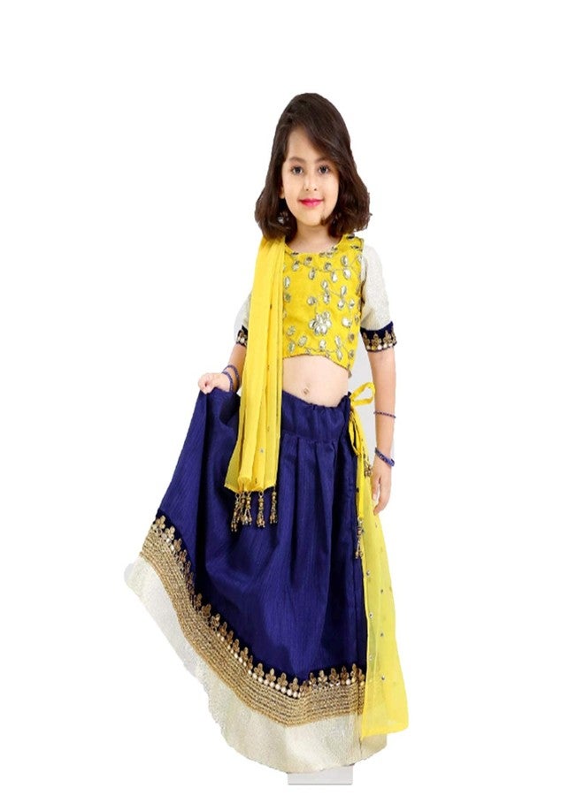Aglare Baby Girl's Cotton Lehenga Choli (Blue, 6-12 Months) - Image 2