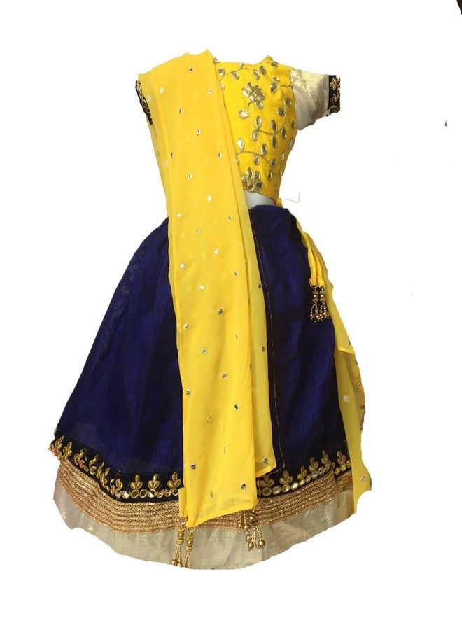 Aglare Baby Girl's Cotton Lehenga Choli (Blue, 6-12 Months) - Image 1
