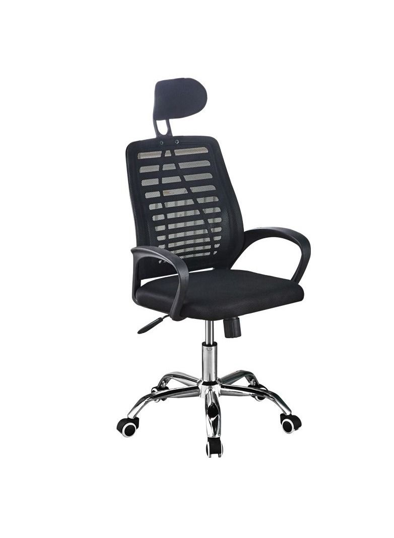 C&C Home Ergonomic Computer Desk Chair Adjustable Mesh Chair with Headrest and Steel Base - Image 3