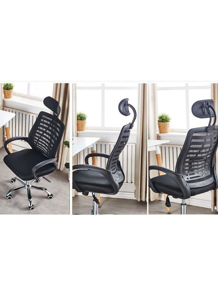 C&C Home Ergonomic Computer Desk Chair Adjustable Mesh Chair with Headrest and Steel Base - Image 2