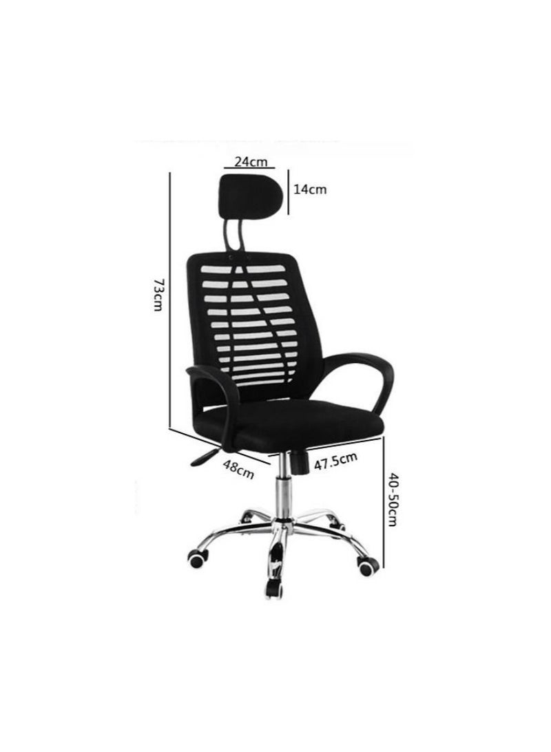 C&C Home Ergonomic Computer Desk Chair Adjustable Mesh Chair with Headrest and Steel Base - Image 4