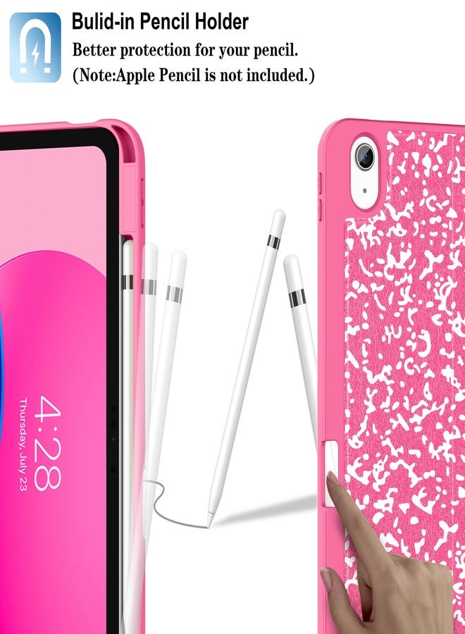 Supveco جراب Supveco لجهاز iPad (A16) الجيل الحادي عشر 11 بوصة (2025)، وجهاز iPad الجيل العاشر 10.9 بوصة (2022) مع حامل قلم - [تشغيل/إيقاف تلقائي]، جراب فاخر قابل للطي مع غطاء خلفي من مادة TPU الناعمة - وردي فاقع - Image 3