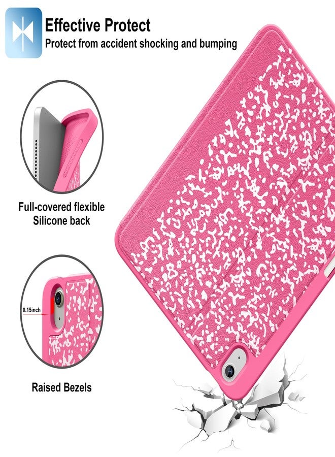 Supveco جراب Supveco لجهاز iPad (A16) الجيل الحادي عشر 11 بوصة (2025)، وجهاز iPad الجيل العاشر 10.9 بوصة (2022) مع حامل قلم - [تشغيل/إيقاف تلقائي]، جراب فاخر قابل للطي مع غطاء خلفي من مادة TPU الناعمة - وردي فاقع - Image 5