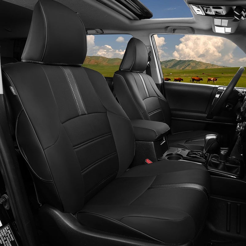 PTYYDS Seat Covers Compatible with 20112024 Toyota 4Runner Seat Covers 2Row Leather Covers Replacement for 20112024 Toyota 4Runner Accessories2Row5 Seats Model ONLYFull SetBlack