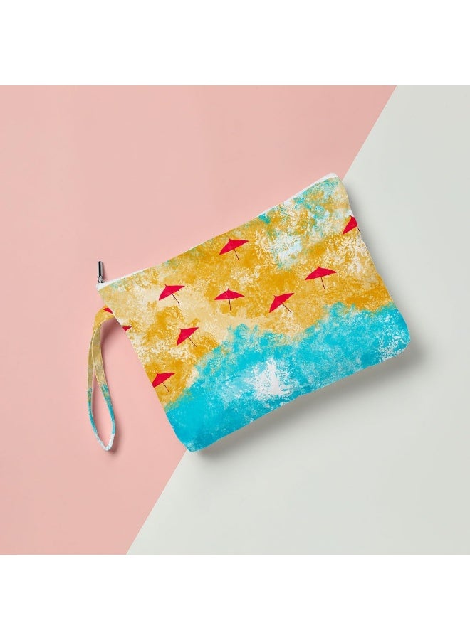 Fokongna Travel Makeup Bag - Wet Dry Bag for Swimsuit, Beach Pool Diapers, Dirty Yoga Gym Clothes - Zipper Pouch for Women, Sister, Friends - Ocean Sea Shells Beach Starfish - Image 4