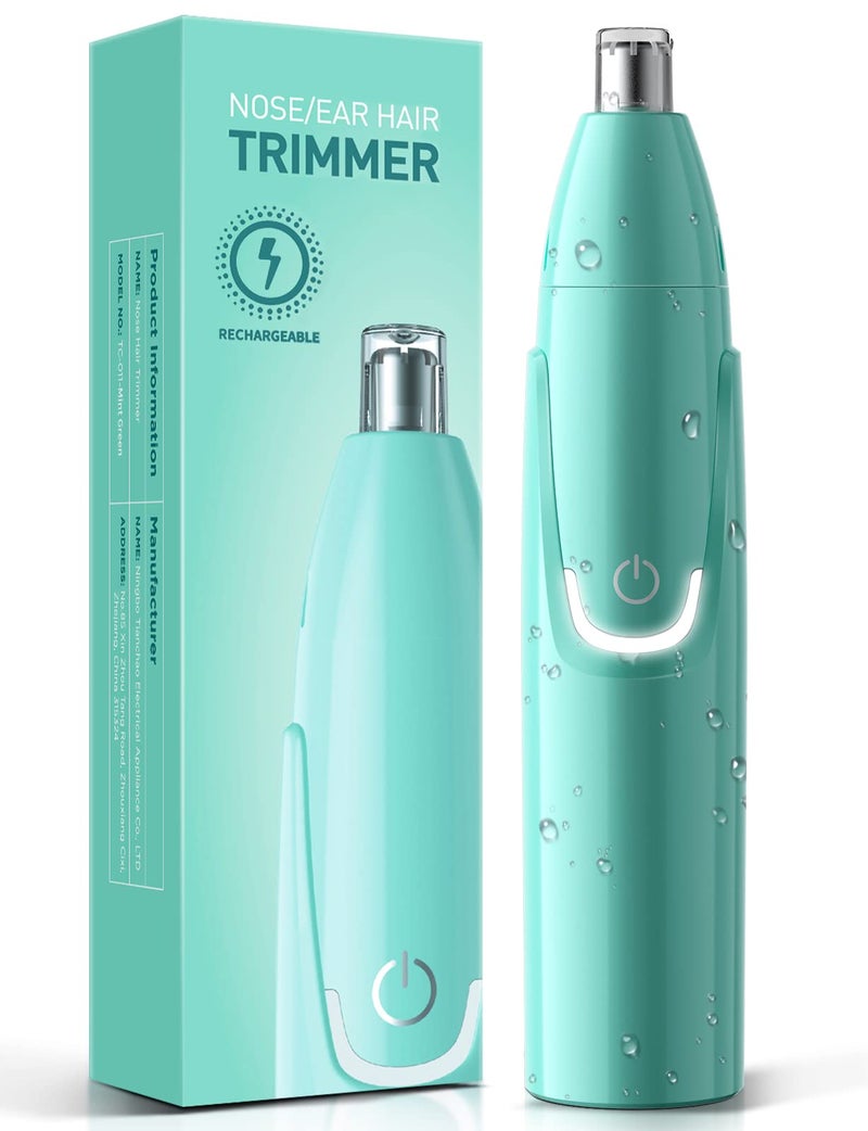 ZORAMI Rechargeable Ear and Nose Hair Trimmer - 2025 Professional Painless Eyebrow & Facial Hair Trimmer for Men Women, Powerful Motor and Dual-Edge Blades for Smoother Cutting Mint Green - Image 1