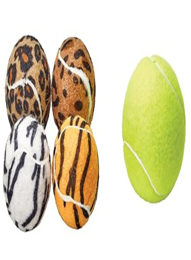 TOURNA Unique Sports Small Dog Animal Print Mini Tennis Fetch Balls, Squeaker Ball Dog Toy 18 Pack - Image 3