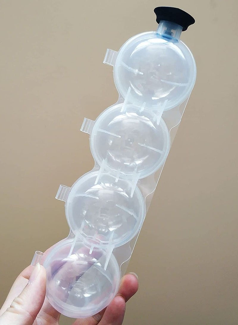 KASTWAVE 4-Hole Ice Ball Maker, 2 Pcs Round Ice Ball Mold, Ice Hockey Mold Round Trays, Four Hole Ice Making Box Reusable DIY Ice Maker - Image 2