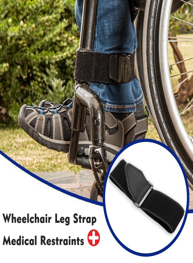 MAGNEECH 2 Pack Wheelchair Leg Strap,Wheelchair Accessories for Footrest and Leg Rest Restraints,Velcro Leg Straps Seat Belt- Medical Restraints for Elderly Dementia Parkinson's Patients(Black) - Image 3
