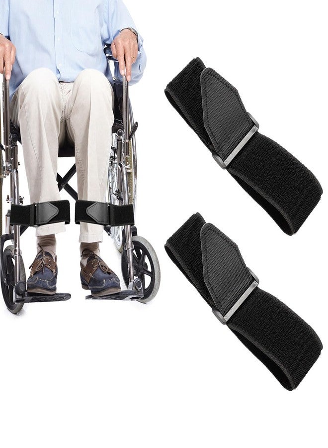 MAGNEECH 2 Pack Wheelchair Leg Strap,Wheelchair Accessories for Footrest and Leg Rest Restraints,Velcro Leg Straps Seat Belt- Medical Restraints for Elderly Dementia Parkinson's Patients(Black) - Image 1